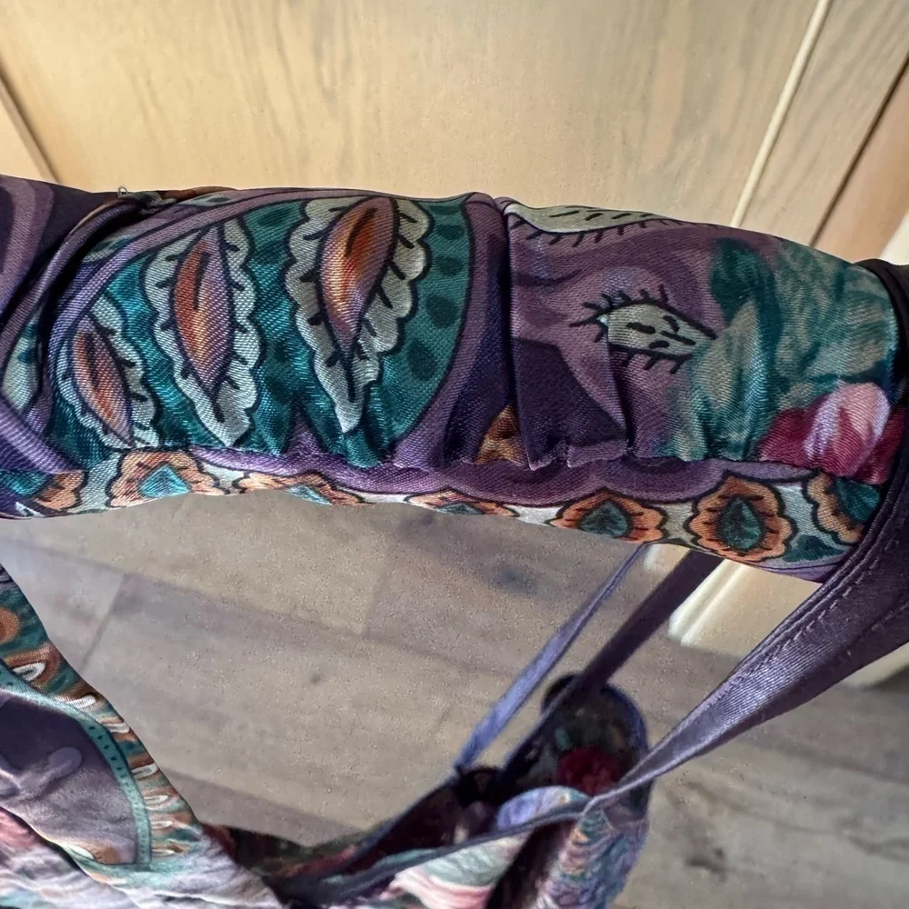 Vintage California Miss Floral Paisley Chemise Slip Dress With Matching Hanger L
